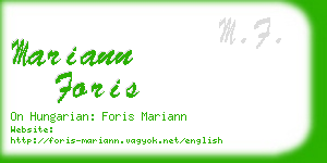 mariann foris business card